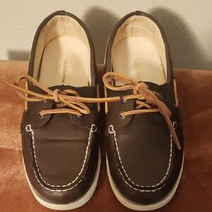 Croft & Barrow Brown Boat Shoes with Rawhide Laces